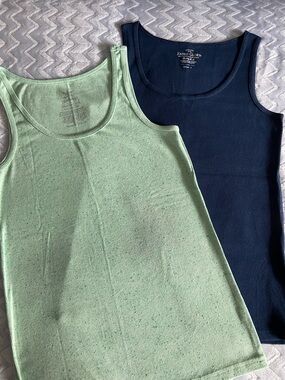 Faded Glory Navy and Mint Green Tank Tops